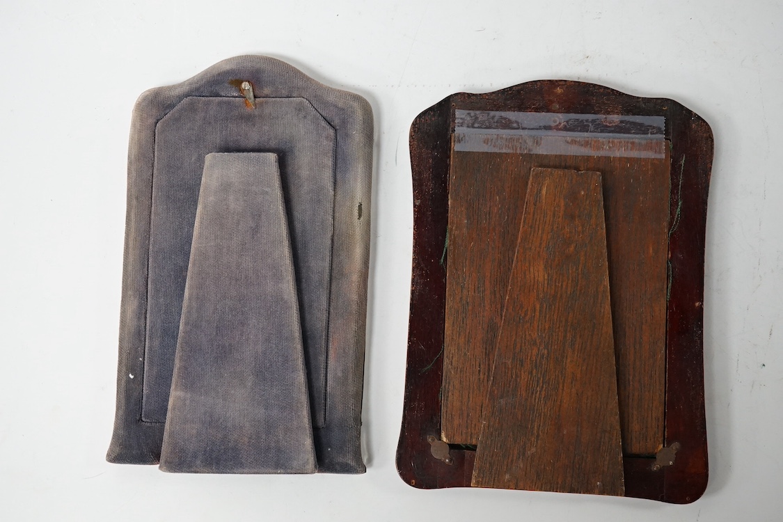 Two early 20th century silver mounted photograph frames, Chester, 1909 and Birmingham, 1917?, largest 19cm. Condition - poor to fair